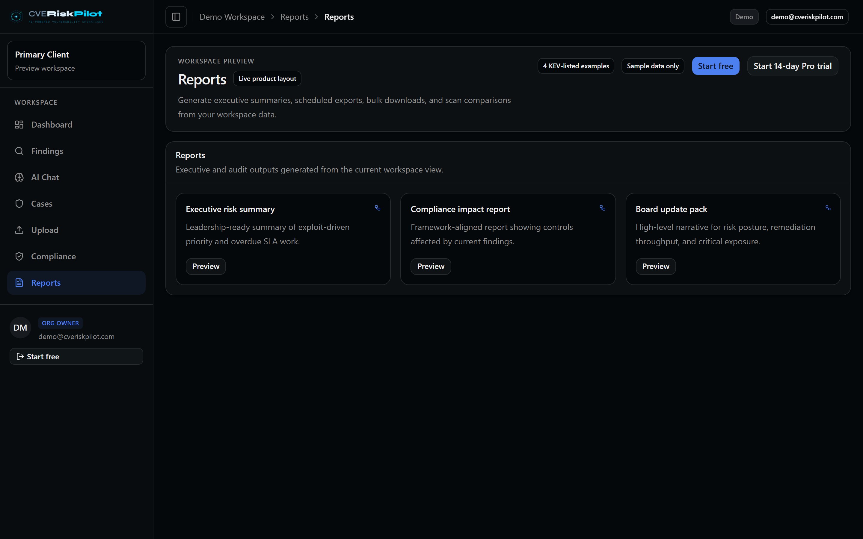 Audit evidence reports with POAM and exportable evidence bundles
